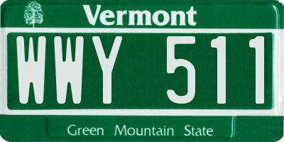 VT license plate WWY511