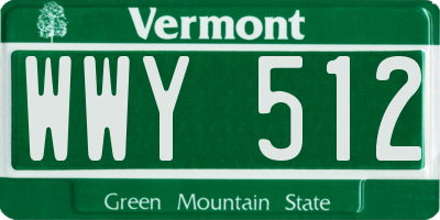 VT license plate WWY512