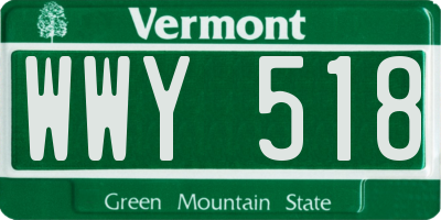 VT license plate WWY518