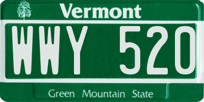 VT license plate WWY520