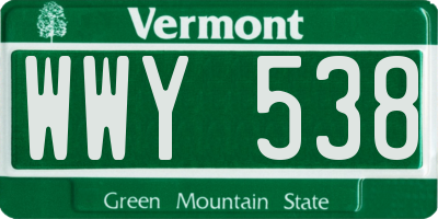 VT license plate WWY538