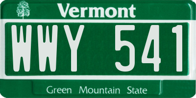 VT license plate WWY541