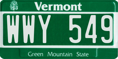 VT license plate WWY549