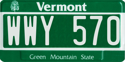 VT license plate WWY570