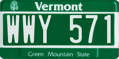 VT license plate WWY571