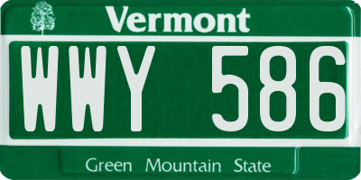 VT license plate WWY586