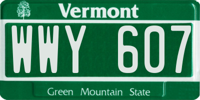 VT license plate WWY607