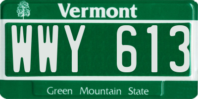 VT license plate WWY613