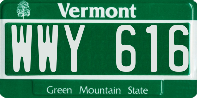 VT license plate WWY616