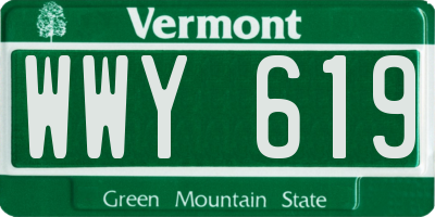 VT license plate WWY619
