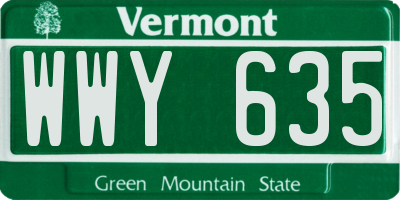 VT license plate WWY635