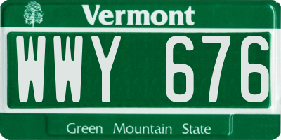 VT license plate WWY676