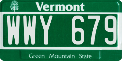 VT license plate WWY679