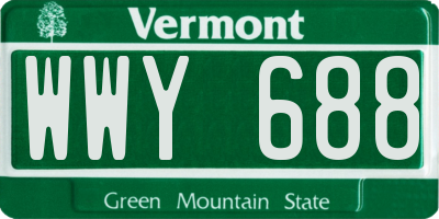 VT license plate WWY688