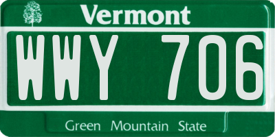 VT license plate WWY706