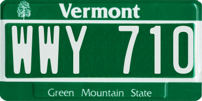 VT license plate WWY710