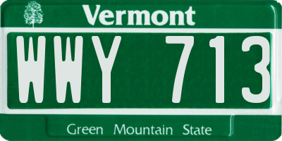 VT license plate WWY713