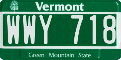 VT license plate WWY718
