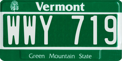 VT license plate WWY719