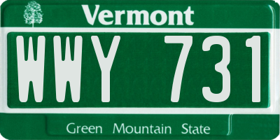 VT license plate WWY731