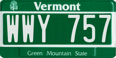 VT license plate WWY757