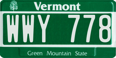 VT license plate WWY778