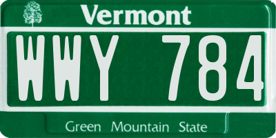 VT license plate WWY784