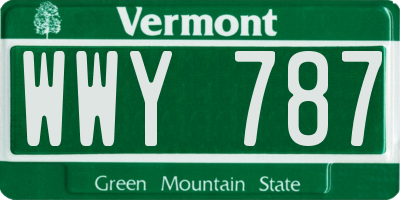 VT license plate WWY787