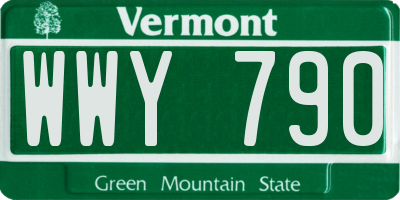 VT license plate WWY790
