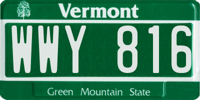 VT license plate WWY816