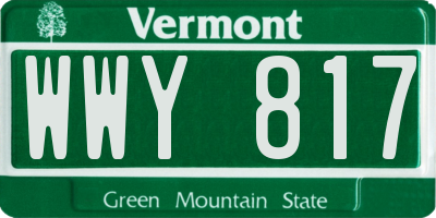 VT license plate WWY817