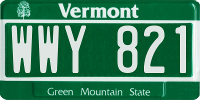 VT license plate WWY821