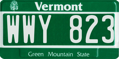 VT license plate WWY823