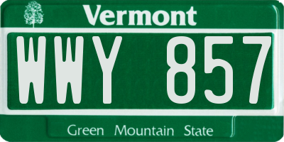 VT license plate WWY857