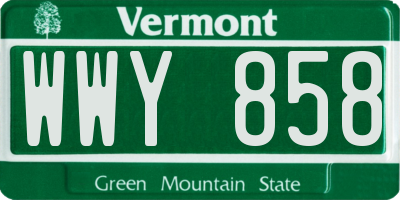 VT license plate WWY858