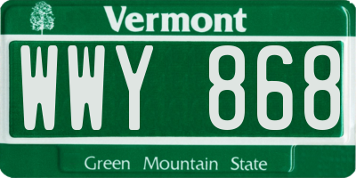 VT license plate WWY868