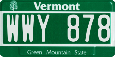 VT license plate WWY878