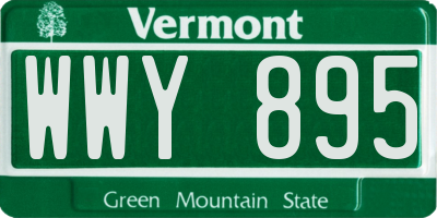 VT license plate WWY895