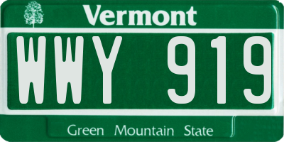 VT license plate WWY919