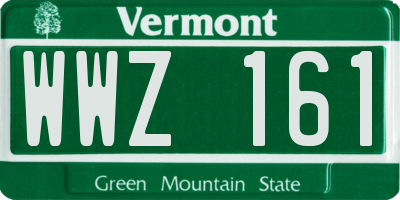 VT license plate WWZ161