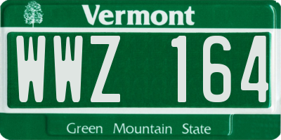 VT license plate WWZ164