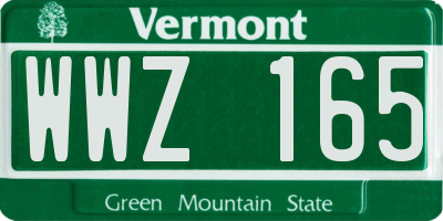 VT license plate WWZ165