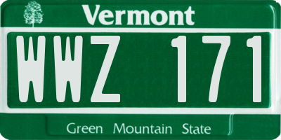 VT license plate WWZ171