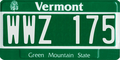 VT license plate WWZ175