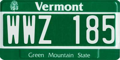 VT license plate WWZ185