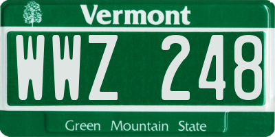 VT license plate WWZ248