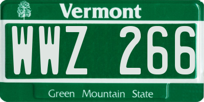 VT license plate WWZ266