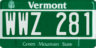 VT license plate WWZ281