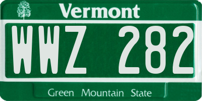 VT license plate WWZ282