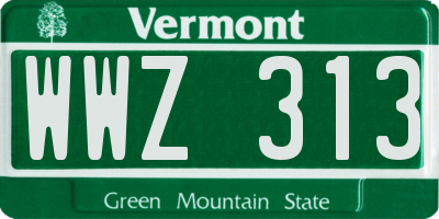 VT license plate WWZ313